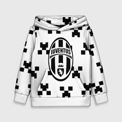 Толстовка-худи детская Juventus x minecraft pattern, цвет: 3D-белый