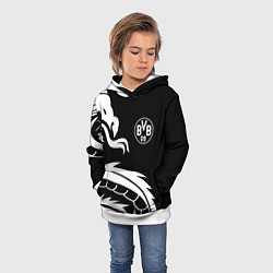 Толстовка-худи детская Borussia дракон белый, цвет: 3D-белый — фото 2