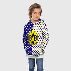 Толстовка-худи детская Borussia точки текстура, цвет: 3D-белый — фото 2