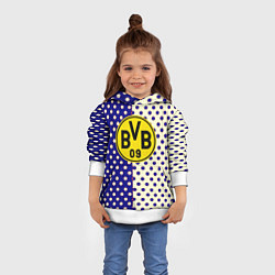 Толстовка-худи детская Borussia точки текстура, цвет: 3D-белый — фото 2