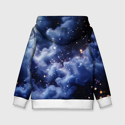 Детская толстовка 2026 синяя дымка с искрами / 3D-Белый – фото 2