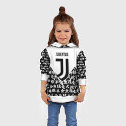 Толстовка-худи детская Juventus символы китайские, цвет: 3D-белый — фото 2