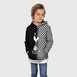 Толстовка-худи детская Тоттенхэм клетка шахматная, цвет: 3D-белый — фото 2