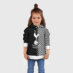Толстовка-худи детская Тоттенхэм клетка шахматная, цвет: 3D-белый — фото 2