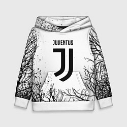 Толстовка-худи детская Ювентус черные деревья, цвет: 3D-белый