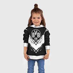 Толстовка-худи детская Borussia белые краски линии, цвет: 3D-белый — фото 2