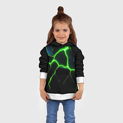 Толстовка-худи детская Green split, цвет: 3D-белый — фото 2