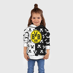 Толстовка-худи детская Borussia pattern minecraft, цвет: 3D-белый — фото 2