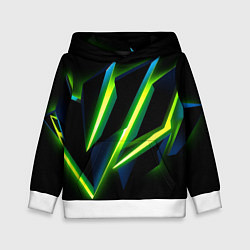Толстовка-худи детская Geometric neon, цвет: 3D-белый