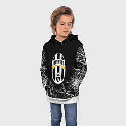 Толстовка-худи детская Ювентус деревья белые, цвет: 3D-белый — фото 2