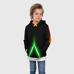 Толстовка-худи детская Color neon green, цвет: 3D-белый — фото 2