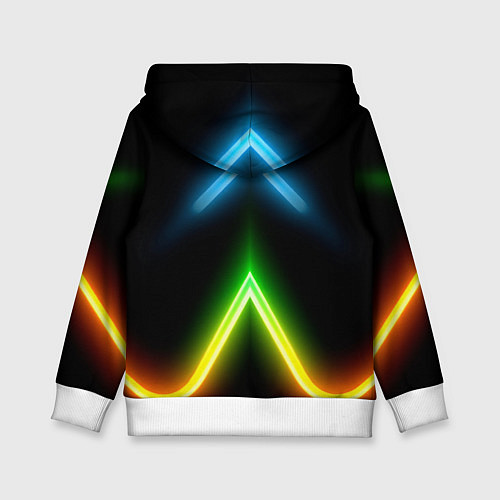Детская толстовка Neon multicolored lines / 3D-Белый – фото 2