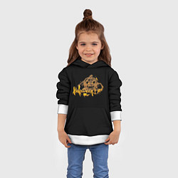 Толстовка-худи детская Хэллоуин - Тыква в паутине, цвет: 3D-белый — фото 2