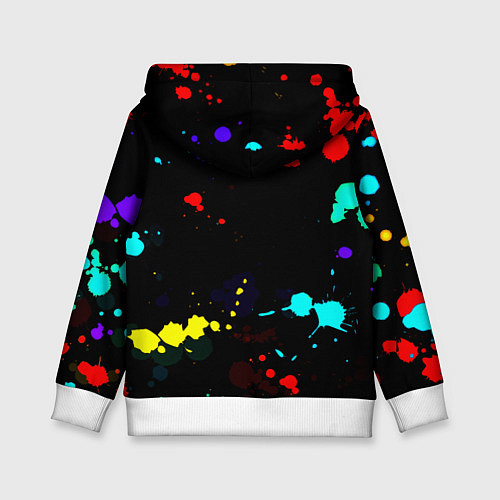 Детская толстовка Ювентус брызги красок неон / 3D-Белый – фото 2