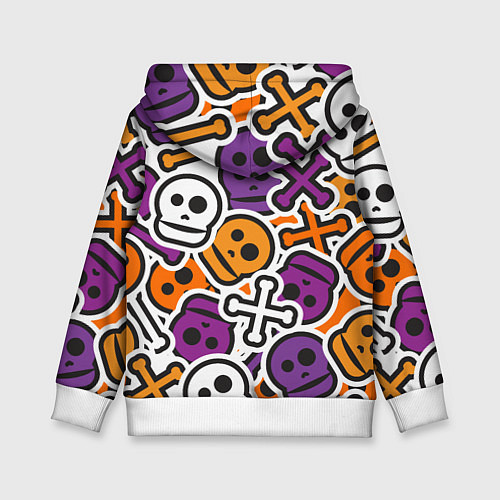 Детская толстовка Funny skulls / 3D-Белый – фото 2