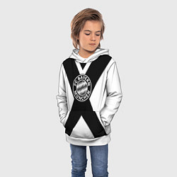 Толстовка-худи детская Бавария Мюнхен полосы, цвет: 3D-белый — фото 2