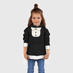 Толстовка-худи детская Девочка Уэнздей Аддамс, цвет: 3D-белый — фото 2