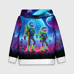 Толстовка-худи детская Рик и Морти на сказочной неоновой планете, цвет: 3D-белый