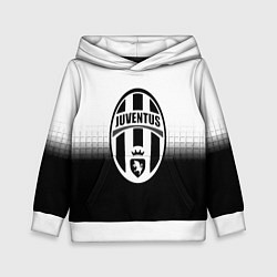 Толстовка-худи детская Juventus черно белая геометрия, цвет: 3D-белый