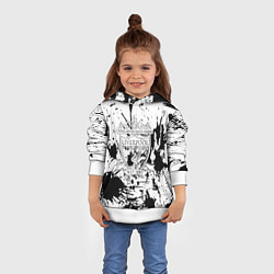 Толстовка-худи детская Ливерпуль черно белые краски, цвет: 3D-белый — фото 2