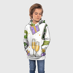 Толстовка-худи детская Новогодний вайб, цвет: 3D-белый — фото 2