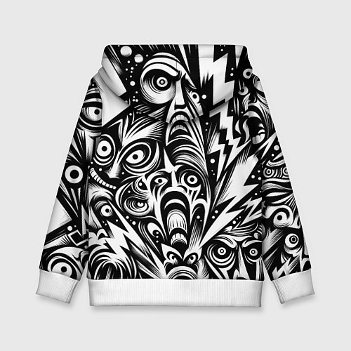 Детская толстовка Lightnings and faces - ai art fantasy / 3D-Белый – фото 2