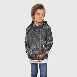Толстовка-худи детская Осенние шалости духов, цвет: 3D-белый — фото 2
