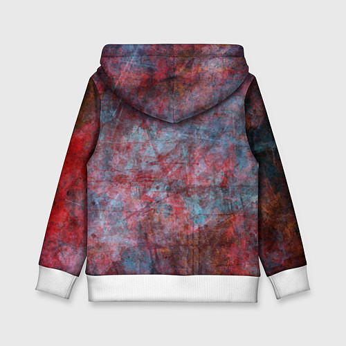 Детская толстовка Абстракция - red rust on blue / 3D-Белый – фото 2