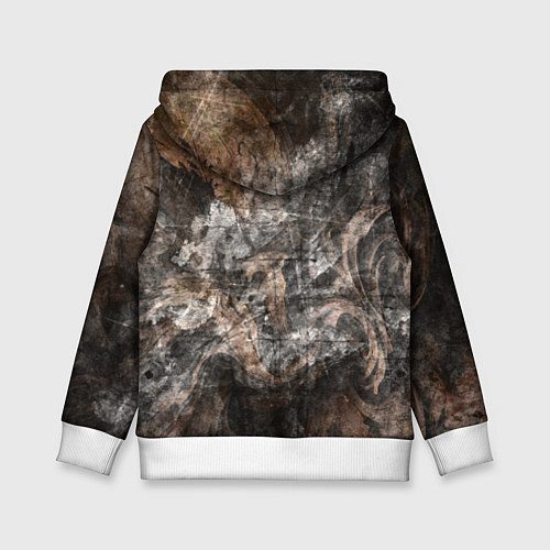 Детская толстовка Абстракция - brown darkness / 3D-Белый – фото 2