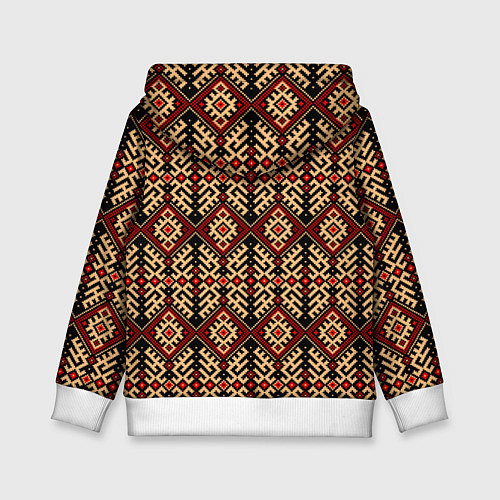 Детская толстовка Славянский вышивной орнамент макошь / 3D-Белый – фото 2