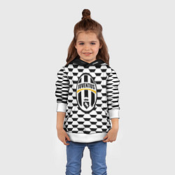 Толстовка-худи детская Juventus геометрия черно белая, цвет: 3D-белый — фото 2