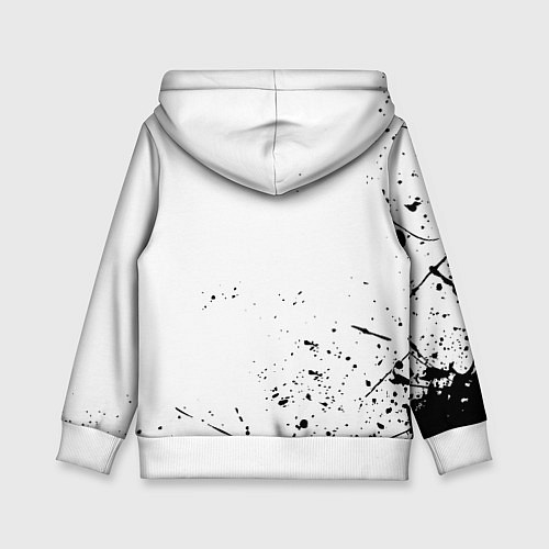 Детская толстовка Ювентус черные краски всплеск / 3D-Белый – фото 2