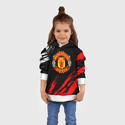 Толстовка-худи детская Манчестер Юнайтед x Ювентус краски, цвет: 3D-белый — фото 2