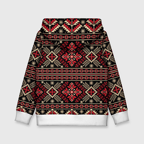 Детская толстовка Этнический славянский орнамент / 3D-Белый – фото 2