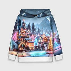 Детская толстовка Городок в новогодних огоньках