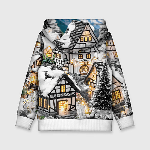 Детская толстовка Объемные новогодние дома / 3D-Белый – фото 2