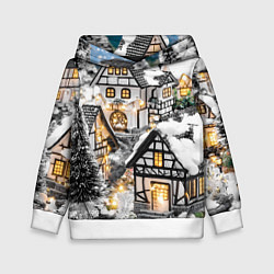 Детская толстовка Объемные новогодние дома