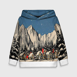 Детская толстовка Небольшой новогодний город в горах