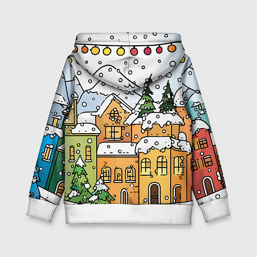 Детская толстовка Новогодний снегопад / 3D-Белый – фото 2