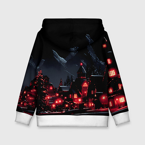 Детская толстовка Новогодняя ночь и красные гирлянды / 3D-Белый – фото 2