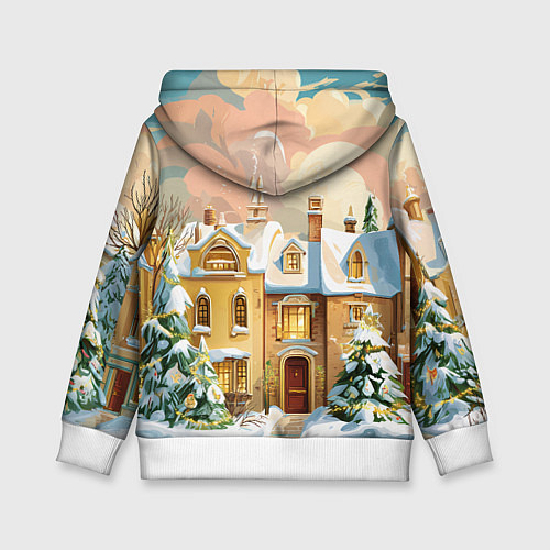 Детская толстовка Новогодний город / 3D-Белый – фото 2