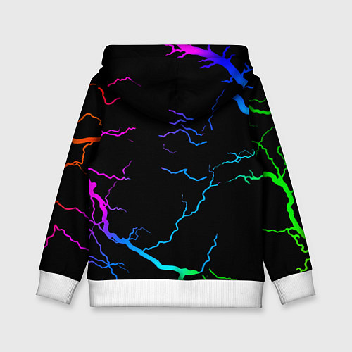 Детская толстовка Манчестер Юнайтед неоновые молнии / 3D-Белый – фото 2