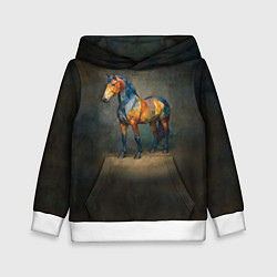 Толстовка-худи детская Конь Ренессанс, цвет: 3D-белый