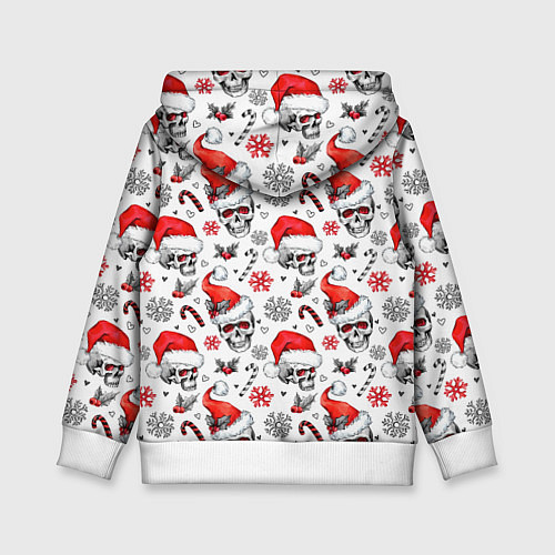 Детская толстовка Новогодние черепа / 3D-Белый – фото 2