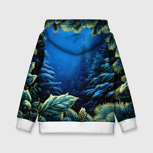 Детская толстовка С новым годом - елочные ветки / 3D-Белый – фото 2