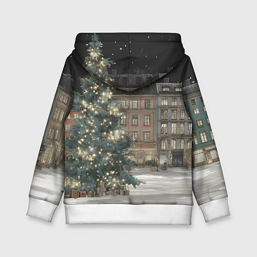 Детская толстовка Елка во дворе / 3D-Белый – фото 2