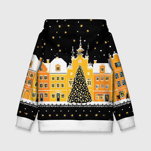 Детская толстовка Новогодняя ночь в городе / 3D-Белый – фото 2