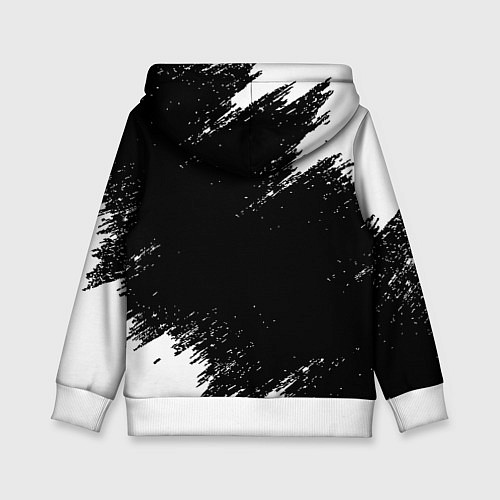 Детская толстовка Реал Мадрид черно белые краски / 3D-Белый – фото 2