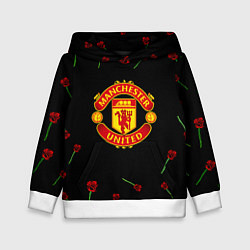 Толстовка-худи детская Манчестер Юнайтед розы, цвет: 3D-белый
