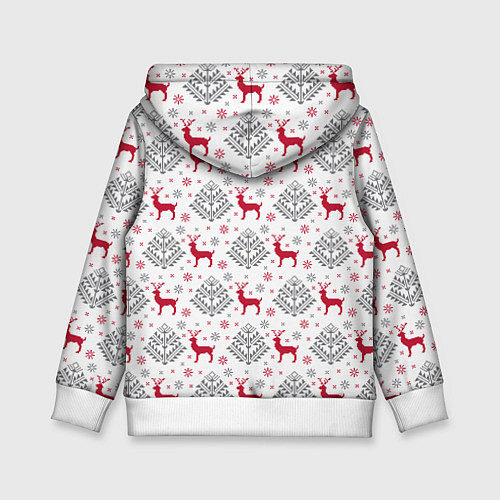 Детская толстовка Олени среди елей / 3D-Белый – фото 2